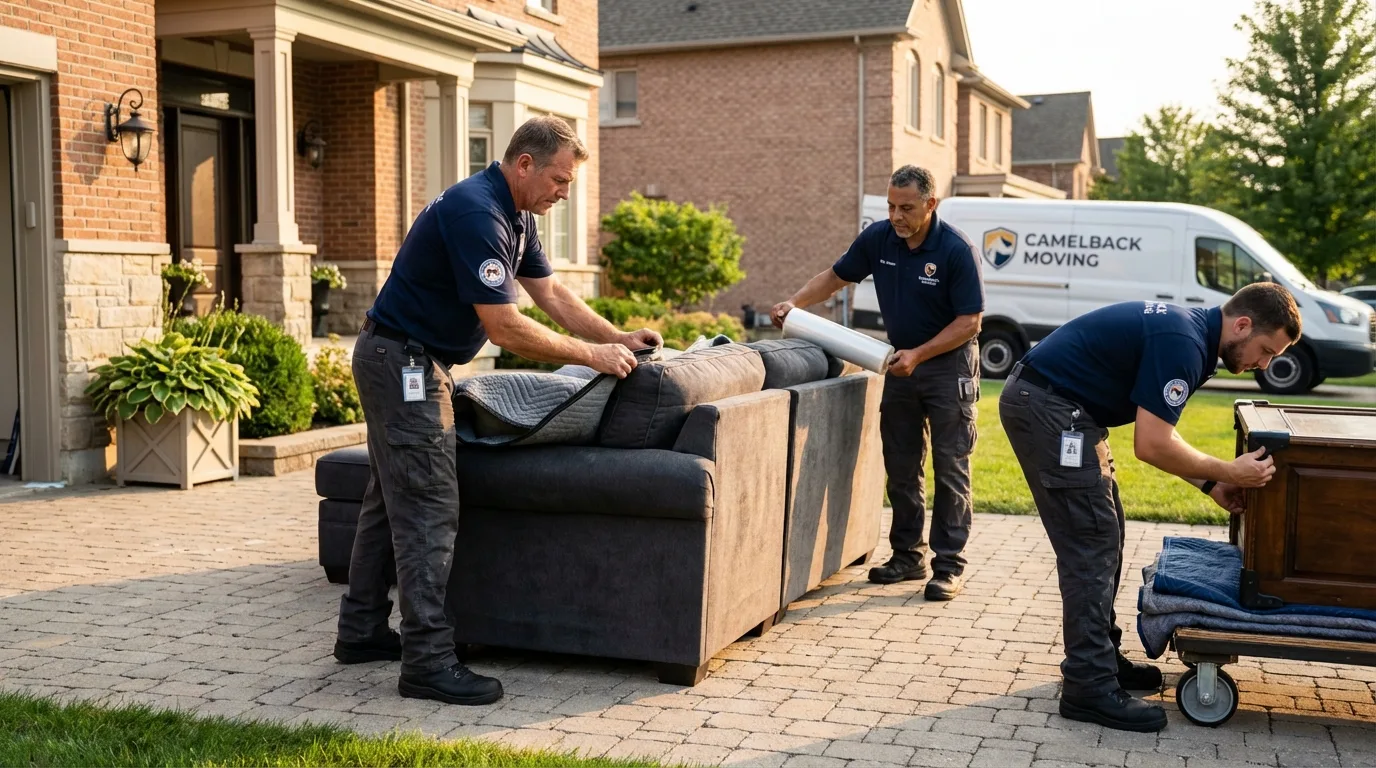 Large estate moving crew wrapping furniture in Red Cloud, NE